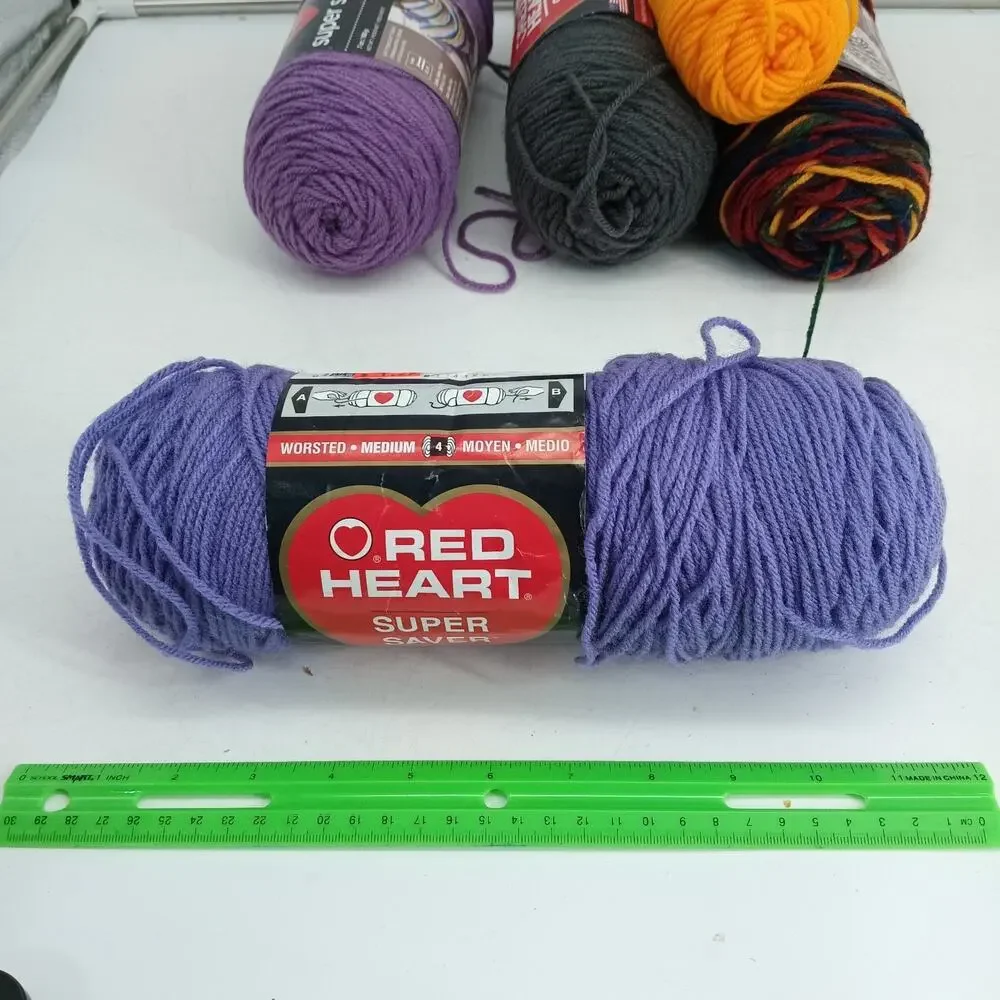 5X Red Heart Mixed Colors Acrylic Yarn